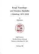 Cover of: Kungl. Vetenskaps- och vitterhets-samhället i Göteborg 1875-1953