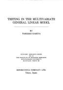 Cover of: Testing in the multivariate general linear model