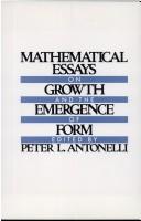 Cover of: Mathematical essays on growth and the emergence of form