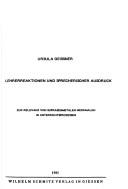 Cover of: Lehrerreaktionen und sprecherischer Ausdruck: zur Relevanz von suprasegmetalen Merkmalen in Unterrichtsprozessen