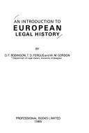 Cover of: An introduction to European legal history