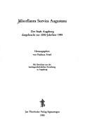 Cover of: Miscellanea Suevica Augustana by herausgegeben von Pankraz Fried.