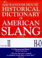 Cover of: Random House Historical Dictionary of American Slang,  Volume II, H-O (Random House Historical Dictionary of American Slang)