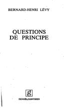 Cover of: Questions de principe