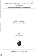 Insistieren, eine linguistische Analyse by Wilhelm Franke