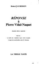 Cover of: Réponse à Pierre Vidal-Naquet