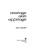 Onstage and offstage by Jean G. Edades