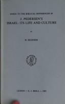 Index to the biblical references in J. Pedersen's Israel, its life and culture by M. Bezemer