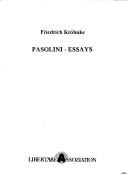 Cover of: Pasolini-Essays