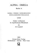Cover of: Index verborum in Apollonium Rhodium by Campbell, Malcolm Ph. D.