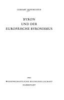 Cover of: Byron und der europäische Byronismus by Gerhart Hoffmeister