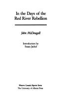 In the days of the Red River Rebellion by John McDougall