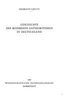 Cover of: Geschichte des modernen Antisemitismus in Deutschland