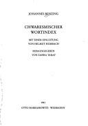 Cover of: Chwaresmischer Wortindex by Johannes Benzing