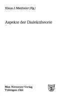 Cover of: Aspekte der Dialekttheorie