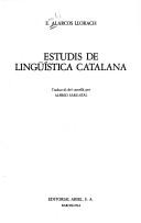 Cover of: Estudis de lingüística catalana