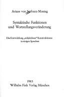 Syntaktische Funktionen und Wortstellungsveränderung by Ariane von Seefranz-Montag