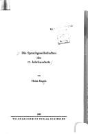 Cover of: Die Sprachgesellschaften des 17. Jahrhunderts