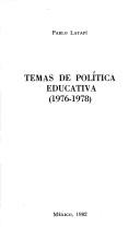 Cover of: Temas de política educativa (1976-1978)