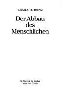 Cover of: Der Abbau des Menschlichen