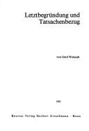 Cover of: Letztbegründung und Tatsachenbezug by Gerd Wolandt