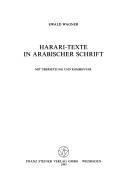 Cover of: Harari-Texte in arabischer Schrift: mit Übersetzung und Kommentar