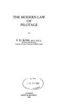 Cover of: The modern law of pilotage