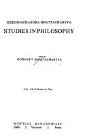 Cover of: Studies in philosophy by K. C. Bhattacharyya