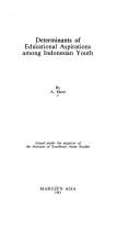 Cover of: Determinants of educational aspirations among Indonesian youth