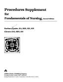 Cover of: Procedures supplement for Fundamentals of nursing by Barbara Kozier