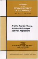 Analytic number theory, mathematical analysis and their applications by N. N. Bogoli︠u︡bov