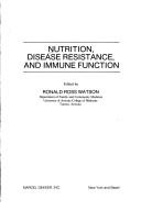 Cover of: Nutrition, disease resistance, and immune function