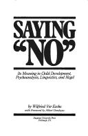 Cover of: Saying "no" by Wilfried Ver Eecke