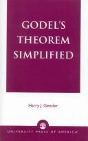Cover of: Godel's theorem simplified