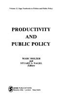 Cover of: Productivity and public policy