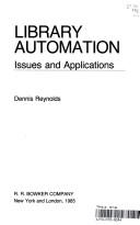 Cover of: Library automation: issues and applications
