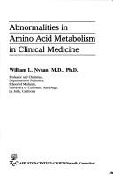 Cover of: Abnormalities in amino acid metabolism in clinical medicine