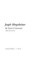 Joseph Hergesheimer by Victor E. Gimmestad