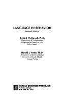 Cover of: Language in behavior