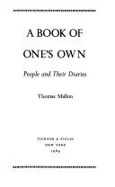 Cover of: A book of one's own by Thomas Mallon