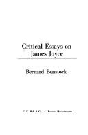 Cover of: Critical essays on James Joyce by Bernard Benstock