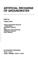 Cover of: Artificial recharge of groundwater