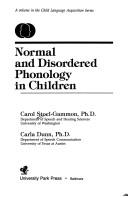 Cover of: Normal and disordered phonology in children