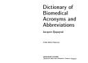 Cover of: Dictionary of biomedical acronyms and abbreviations