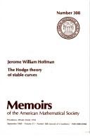 Cover of: The Hodge theory of stable curves