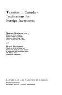 Cover of: Taxation in Canada: implications for foreign investment