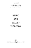 Cover of: Music and ballet, 1973-1983