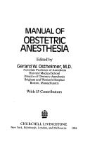 Cover of: Manual of obstetric anesthesia