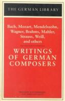 Cover of: Writings of German composers