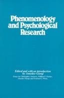Cover of: Phenomenology and psychological research